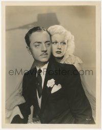 8z0485 RECKLESS 8x10.25 still 1935 best posed portrait of sexy Jean Harlow & William Powell!