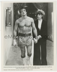 8z0494 ROCKY 8x10.25 still 1976 Talia Shire and bruised & battered boxer Sylvester Stallone!