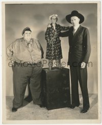 8z0523 SIDE SHOW deluxe 8x10 still 1931 portrait of tallest man, smallest man & fattest man, rare!