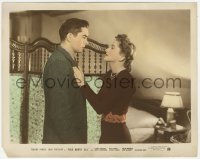 8z0015 THIS ABOVE ALL color-glos 8x10 still 1942 great c/u of sad Joan Fontaine & Tyrone Power!