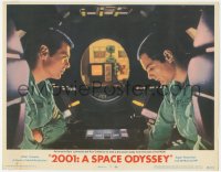 8z0876 2001: A SPACE ODYSSEY LC #7 1968 Lockwood & Dullea try to hold discussion away from HAL 9000!