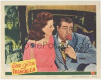 8z0879 ABBOTT & COSTELLO MEET FRANKENSTEIN LC #8 1948 c/u of Lou with rose & pretty Lenore Aubert!