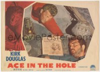 8z0881 ACE IN THE HOLE LC #3 1951 Billy Wilder classic, Kirk Douglas shows Richard Benedict newspaper!
