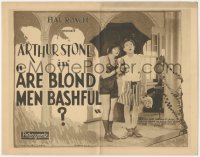 8z0703 ARE BLOND MEN BASHFUL TC 1924 Arthur Stone & sexy Katherine Grant in their underwear, rare!