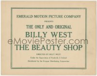8z0713 BEAUTY SHOP TC 1920s the only and original wacky Billy West, a true title card, ultra rare!