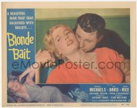 8z0934 BLONDE BAIT LC #5 1956 sexy bad girl Beverly Michaels is a man trap for Jim Davis!