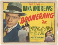 8z0721 BOOMERANG TC 1947 super close up of Dana Andrews, Jane Wyatt, Elia Kazan film noir!