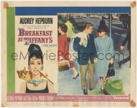 8z0944 BREAKFAST AT TIFFANY'S LC #4 1961 Audrey Hepburn & George Peppard walk hand-in-hand in NYC!