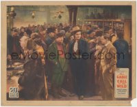 8z0952 CALL OF THE WILD LC 1935 Clark Gable & Jack Oakie by roulette table in crowded casino/saloon!