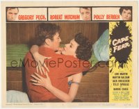 8z0956 CAPE FEAR LC #2 1962 c/u of Gregory Peck embracing Polly Bergen, classic film noir!