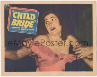 8z0961 CHILD BRIDE LC 1938 close up of frightened teen being grabbed and her dress falling off!