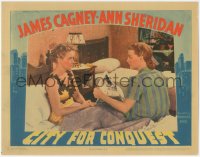 8z0964 CITY FOR CONQUEST LC 1940 sexy Ann Sheridan gives newspaper to Lee Patrick sitting in bed!