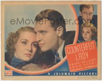 8z0974 COUNTERFEIT LADY LC 1936 best close up of pretty Joan Perry & Ralph Bellamy, very rare!