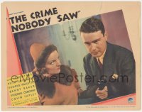 8z0978 CRIME NOBODY SAW LC 1937 c/u of Ruth Coleman glaring at Lew Ayres holding telephone!