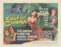 8z0732 CULT OF THE COBRA TC 1955 artwork of sexy Faith Domergue & giant cobra snake!