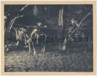 8z0989 DEAD GAME LC 1923 cowboy Hoot Gibson uses a trip wire to knock a bad guy off his horse!