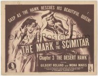 8z0737 DESERT HAWK chapter 3 TC 1944 great art of Gilbert Roland & Mona Maris, Mark of the Scimitar!