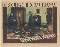 8z0998 DESPERATE JOURNEY LC 1942 Errol Flynn, Ronald Reagan & others by two dead guys on floor!