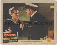 8z0999 DESTROYER LC 1943 Edward G. Robinson says Glenn Ford is looking for a smack in the mouth!