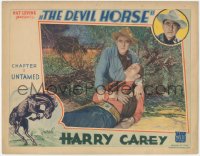 8z1003 DEVIL HORSE chapter 1 LC 1932 c/u of Harry Carey with his wounded companion, Untamed, color!