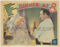 8z1007 DINNER AT 8 LC 1933 classic c/u of Wallace Beery & Jean Harlow in a tense moment, ultra rare!