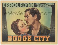8z1011 DODGE CITY LC 1939 best c/u of Errol Flynn & Olivia De Havilland, Michael Curtiz classic!