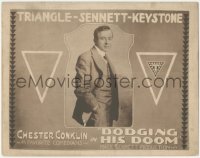 8z0741 DODGING HIS DOOM TC 1917 Chester Conklin, great image of producer Mack Sennett, ultra rare!