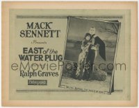 8z0744 EAST OF THE WATER PLUG TC 1924 Mack Sennett comedy short with Ralph Graves & Alice Day, rare!