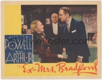 8z1024 EX-MRS. BRADFORD LC 1936 close up of pretty Jean Arthur laughing at angry William Powell!