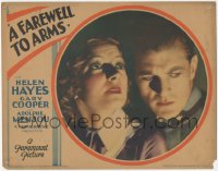 8z0669 FAREWELL TO ARMS LC 1932 best intense close up of Gary Cooper & Helen Hayes, ultra rare!