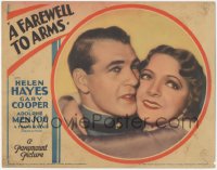 8z0670 FAREWELL TO ARMS LC 1932 best romantic close up of Gary Cooper & Helen Hayes, ultra rare!