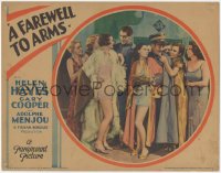 8z0672 FAREWELL TO ARMS LC 1932 Gary Cooper & Adolphe Menjou surrounded by sexy scantily clad women!