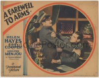 8z0675 FAREWELL TO ARMS LC 1932 young Gary Cooper struggling with Adolphe Menjou, ultra rare!