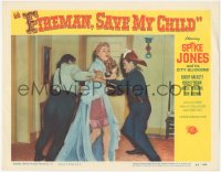 8z1035 FIREMAN, SAVE MY CHILD LC #3 1954 firefighter Spike Jones rescuing sexy Adele Jergens!