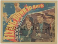 8z1045 FLYING DOWN TO RIO LC 1933 portrait of Ginger Rogers, Fred Astaire & Raymond, ultra rare!