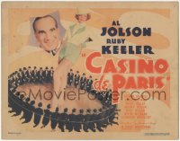 8z0754 GO INTO YOUR DANCE int'l TC 1935 Al Jolson & sexy Ruby Keeler, Casino de Paris, very rare!