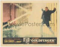 8z0681 GOLDFINGER LC #3 1964 Sean Connery as James Bond watches Oddjob get electrocuted on fence!