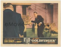 8z0679 GOLDFINGER LC #4 1964 Sean Connery as James Bond 007 attacking Harold Sakata as Oddjob!