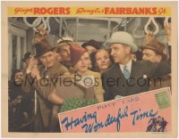 8z1078 HAVING WONDERFUL TIME LC 1938 Ginger Rogers is a New York City typist in crowded subway car!