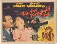 8z0757 HAVING WONDERFUL TIME TC 1938 New York City typist Ginger Rogers & Douglas Fairbanks Jr
