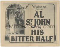 8z0763 HIS BITTER HALF TC 1924 William Fox comedy short starring young Al St. John, ultra rare!