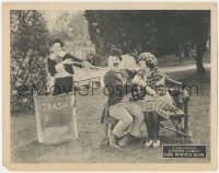8z1101 HIS WIFE'S SON LC 1922 Chester Conklin choked by his stepchild in trash can, ultra rare!