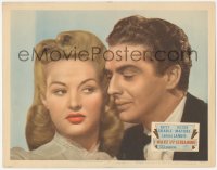 8z1122 I WAKE UP SCREAMING LC #4 R1948 great c/u of Victor Mature in tuxedo & sexy Betty Grable!