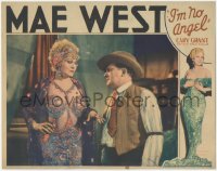 8z1123 I'M NO ANGEL LC 1933 c/u of Edward Arnold glaring at Mae West in wild sexy outfit, rare!
