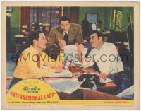 8z1129 INTERNATIONAL LADY LC 1941 Basil Rathbone, George Brent pointing thumbs at the same guy!