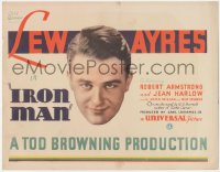 8z0775 IRON MAN TC 1931 directed by Tod Browning, great headshot of boxer Lew Ayres, ultra rare!
