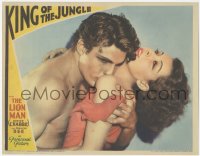 8z1153 KING OF THE JUNGLE LC 1933 incredible c/u of Buster Crabbe hugging sexy Frances Dee, rare!