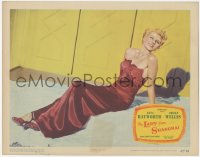 8z1156 LADY FROM SHANGHAI LC #6 1947 classic c/u of blonde Rita Hayworth sprawled out in sexy gown!