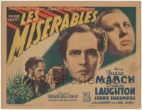 8z0782 LES MISERABLES TC 1935 Fredric March, Charles Laughton, Victor Hugo classic, ultra rare!