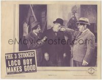 8z1180 LOCO BOY MAKES GOOD LC 1942 Three Stooges, Moe grabbing Curly's nose by Larry, ultra rare!